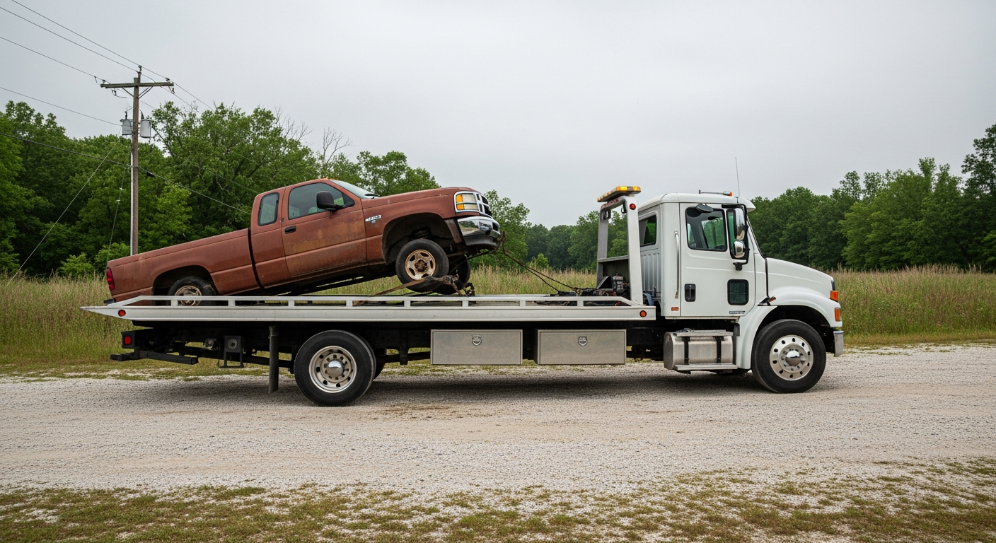 Rusted salvage trailer